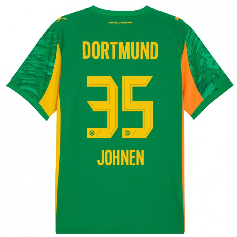 Danxen Niño Camiseta Marcel Johnen #35 Verde Naranja Portero Equipación 2025/26 La Camisa