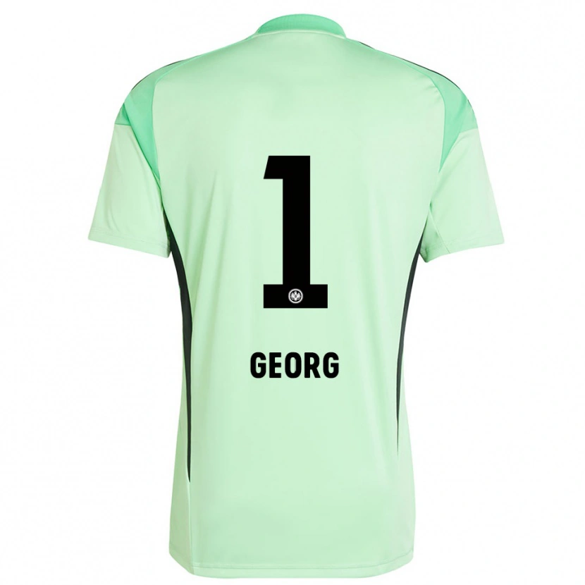 Danxen Niño Camiseta Hannes Georg #1 Verde Claro Negro Portero Equipación 2025/26 La Camisa