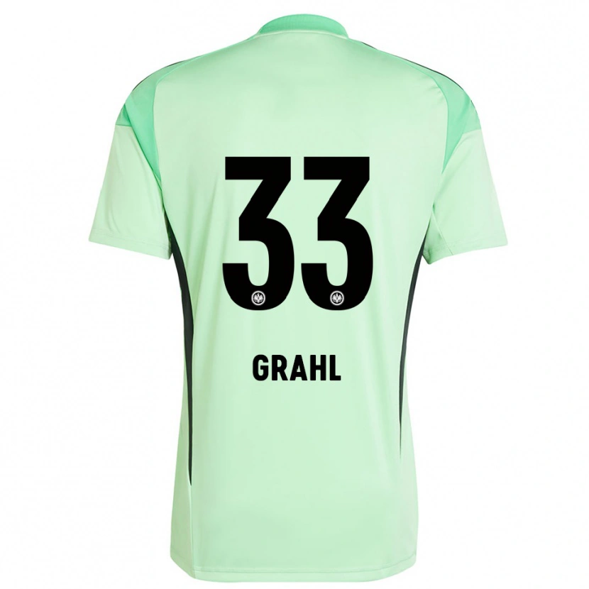 Danxen Niño Camiseta Jens Grahl #33 Verde Claro Negro Portero Equipación 2025/26 La Camisa