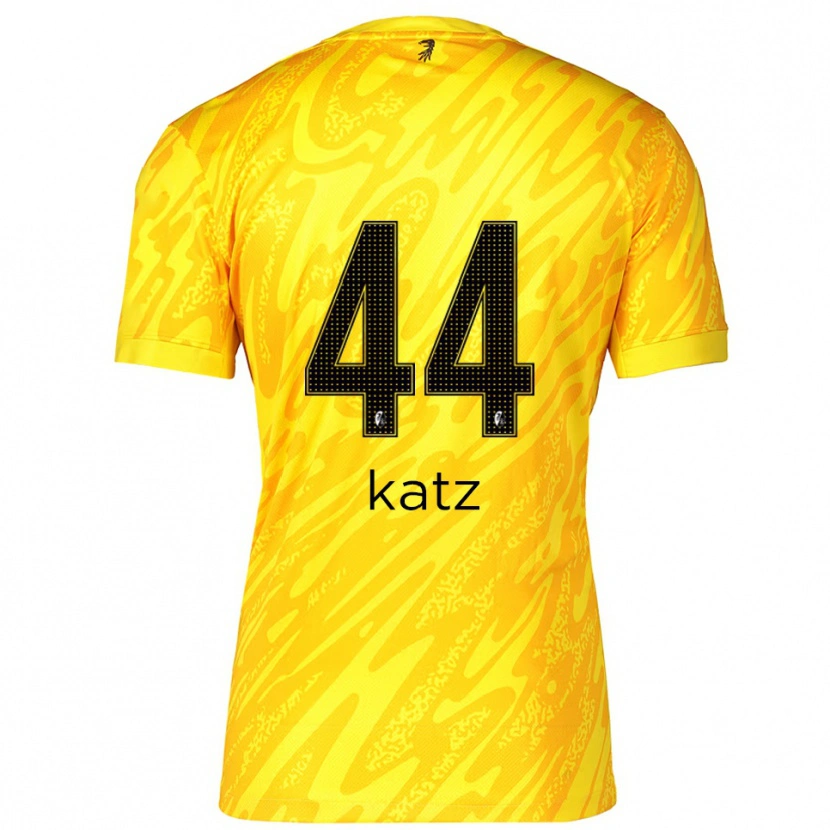 Danxen Niño Camiseta Kilian Katz #44 Amarillo Negro Portero Equipación 2025/26 La Camisa