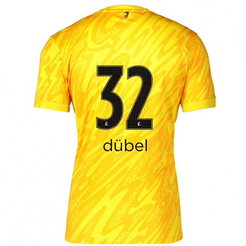 Danxen Niño Camiseta Sarah-Lisa Dübel #32 Amarillo Negro Portero Equipación 2025/26 La Camisa
