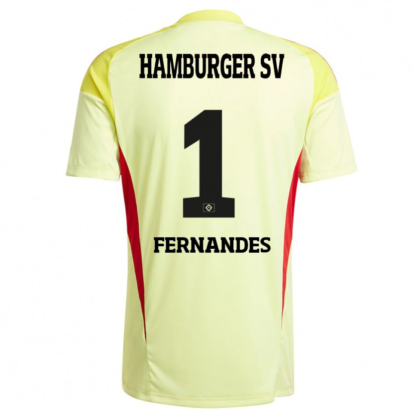 Danxen Niño Camiseta Daniel Heuer Fernandes #1 Amarillo Negro Rojo Portero Equipación 2025/26 La Camisa