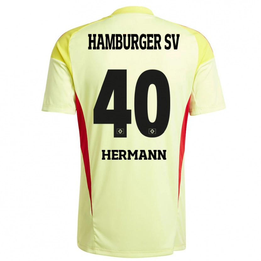 Danxen Niño Camiseta Hannes Hermann #40 Amarillo Negro Rojo Portero Equipación 2025/26 La Camisa