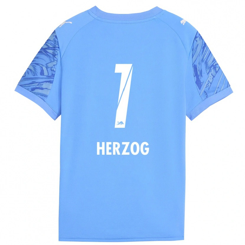 Danxen Niño Camiseta Elvira Herzog #1 Azul Real Rojo Portero Equipación 2025/26 La Camisa