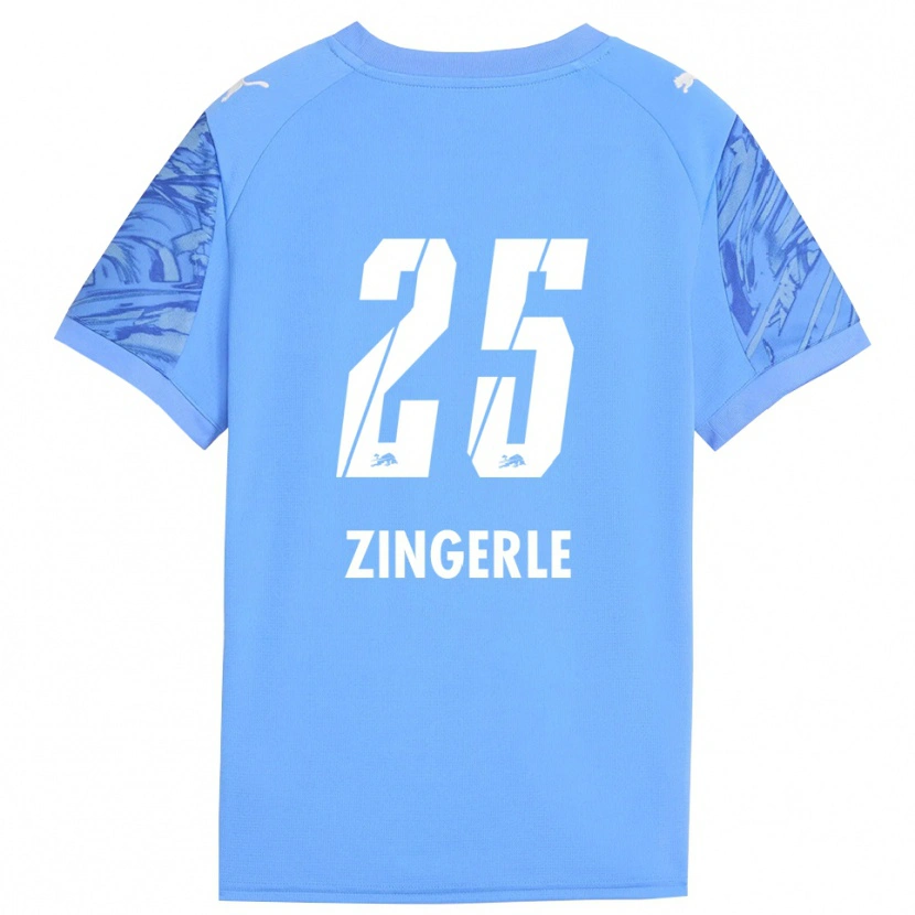 Danxen Niño Camiseta Leopold Zingerle #25 Azul Real Rojo Portero Equipación 2025/26 La Camisa