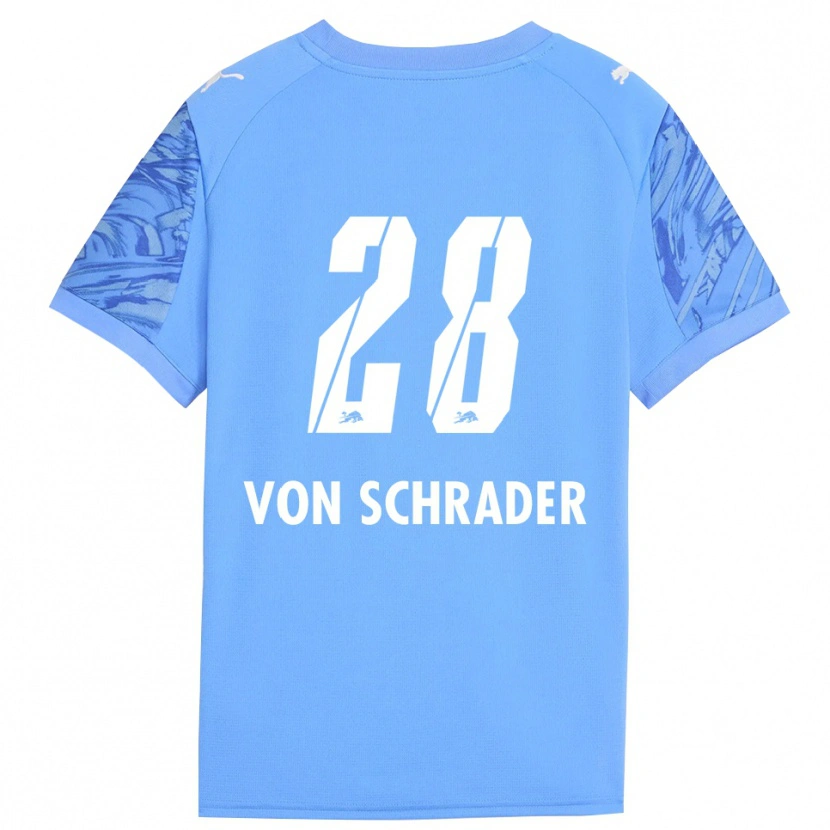 Danxen Niño Camiseta Lina Von Schrader #28 Azul Real Rojo Portero Equipación 2025/26 La Camisa