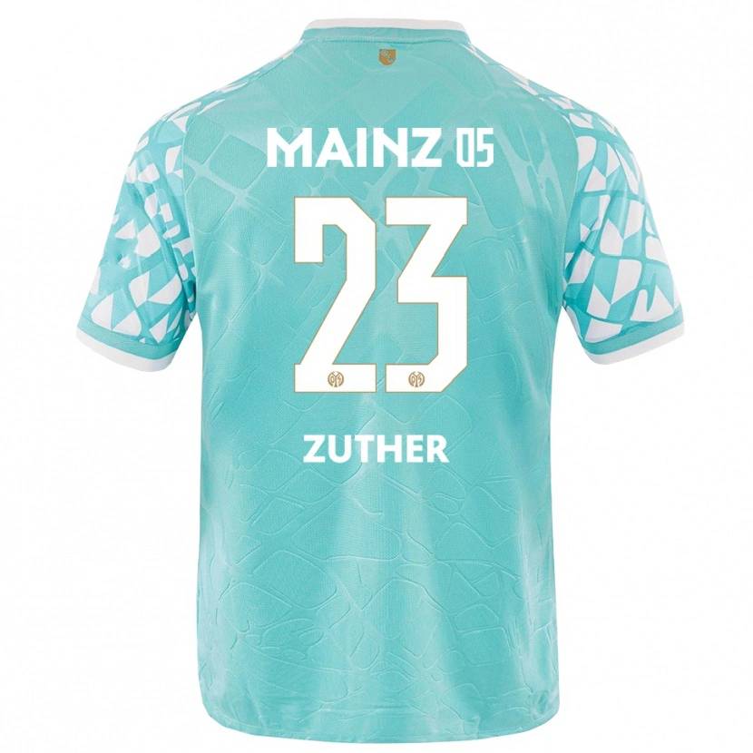 Danxen Niño Camiseta Pit Zuther #23 Blanco Turquesa Portero Equipación 2025/26 La Camisa