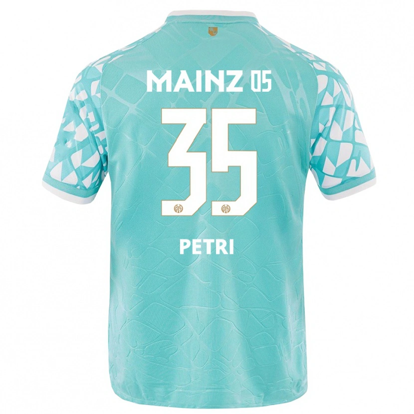 Danxen Niño Camiseta Jolina Petri #35 Blanco Turquesa Portero Equipación 2025/26 La Camisa