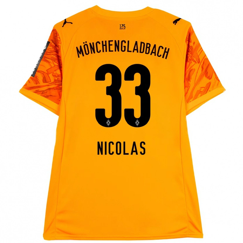 Danxen Niño Camiseta Moritz Nicolas #33 Naranja Amarillo Negro Portero Equipación 2025/26 La Camisa