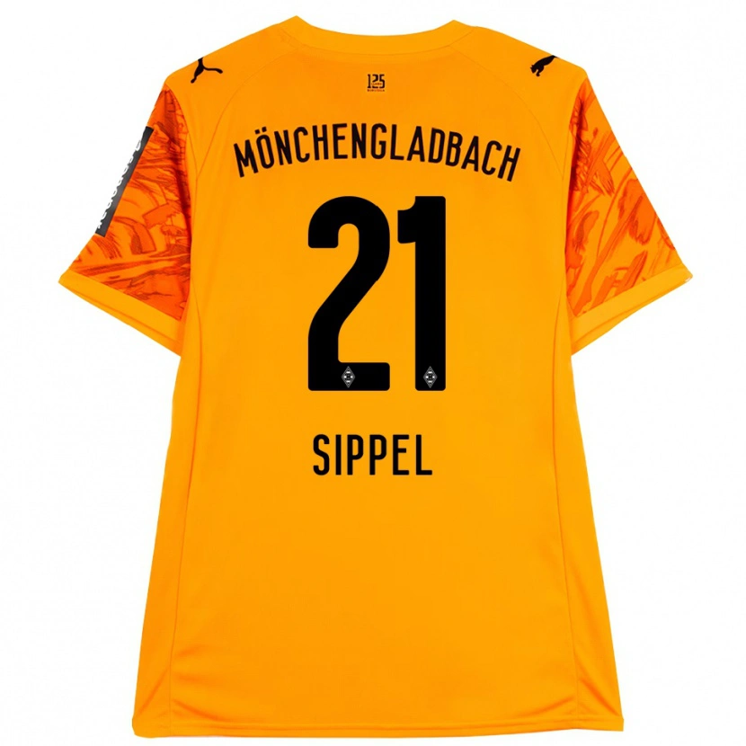 Danxen Niño Camiseta Tobias Sippel #21 Naranja Amarillo Negro Portero Equipación 2025/26 La Camisa