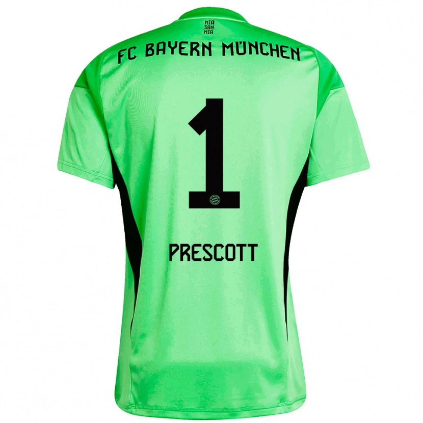 Danxen Niño Camiseta Leonard Prescott #1 Verde Primavera Medio Portero Equipación 2025/26 La Camisa