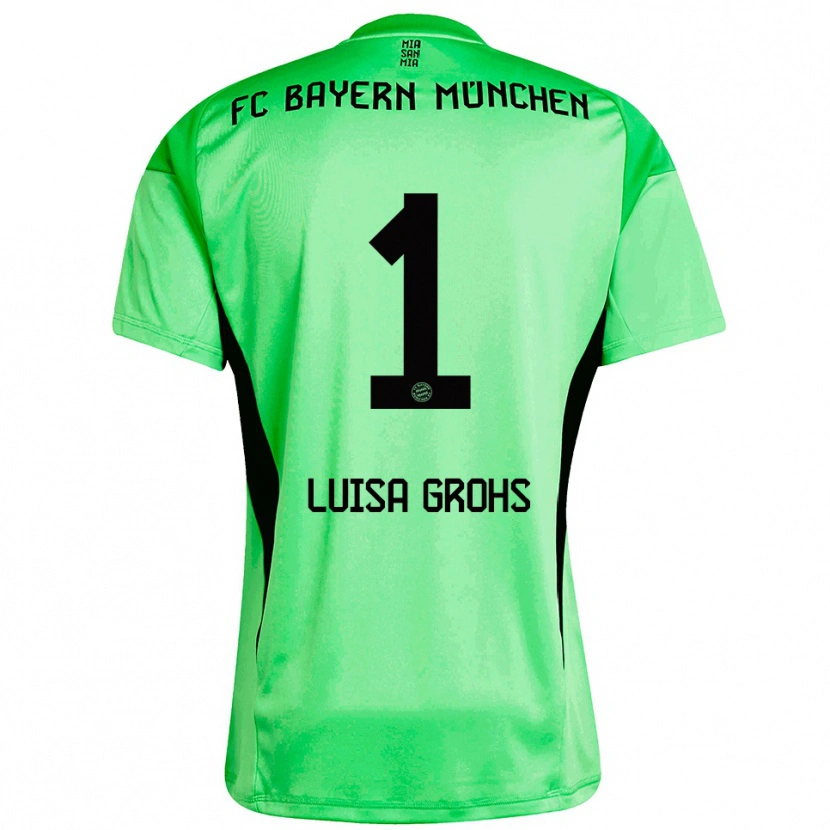 Danxen Niño Camiseta Maria Luisa Grohs #1 Verde Primavera Medio Portero Equipación 2025/26 La Camisa