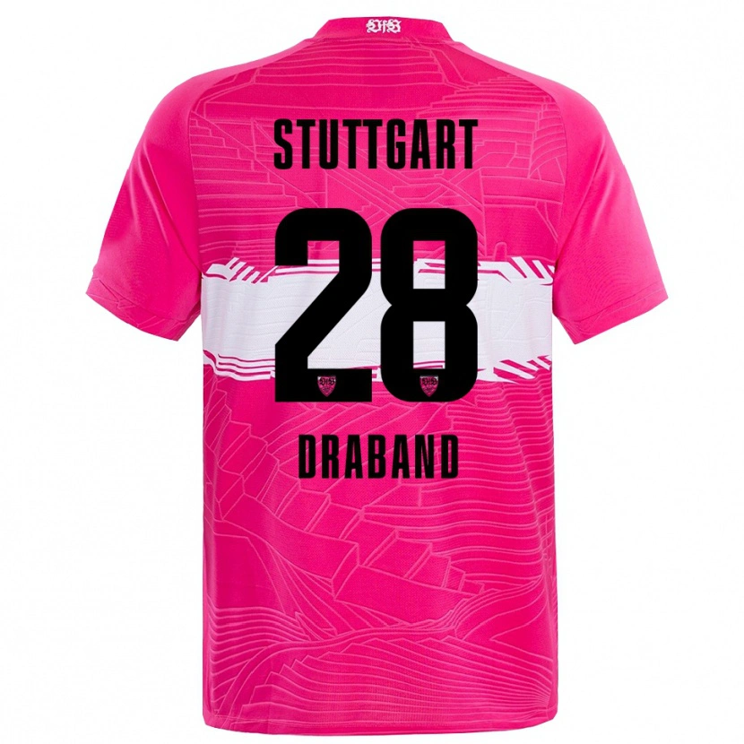 Danxen Niño Camiseta Dominik Draband #28 Rosa Profundo Negro Portero Equipación 2025/26 La Camisa