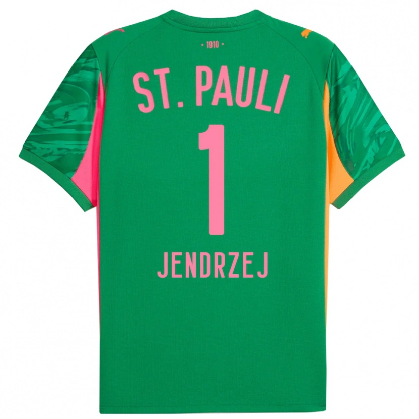 Danxen Niño Camiseta Kevin Jendrzej #1 Verde Naranja Rosa Portero Equipación 2025/26 La Camisa