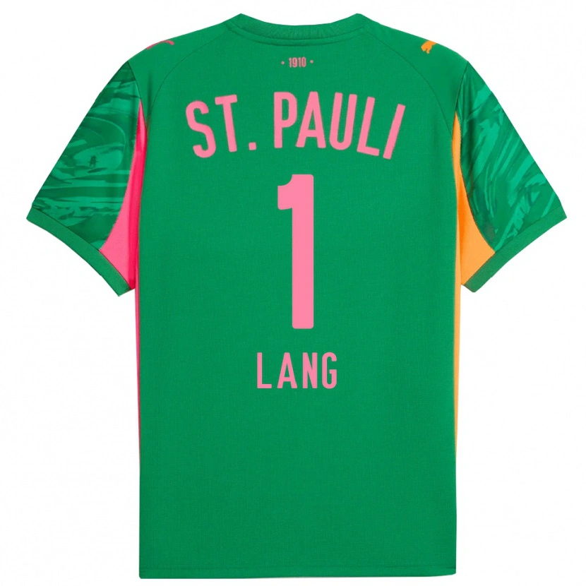 Danxen Niño Camiseta Christoph Lang #1 Verde Naranja Rosa Portero Equipación 2025/26 La Camisa