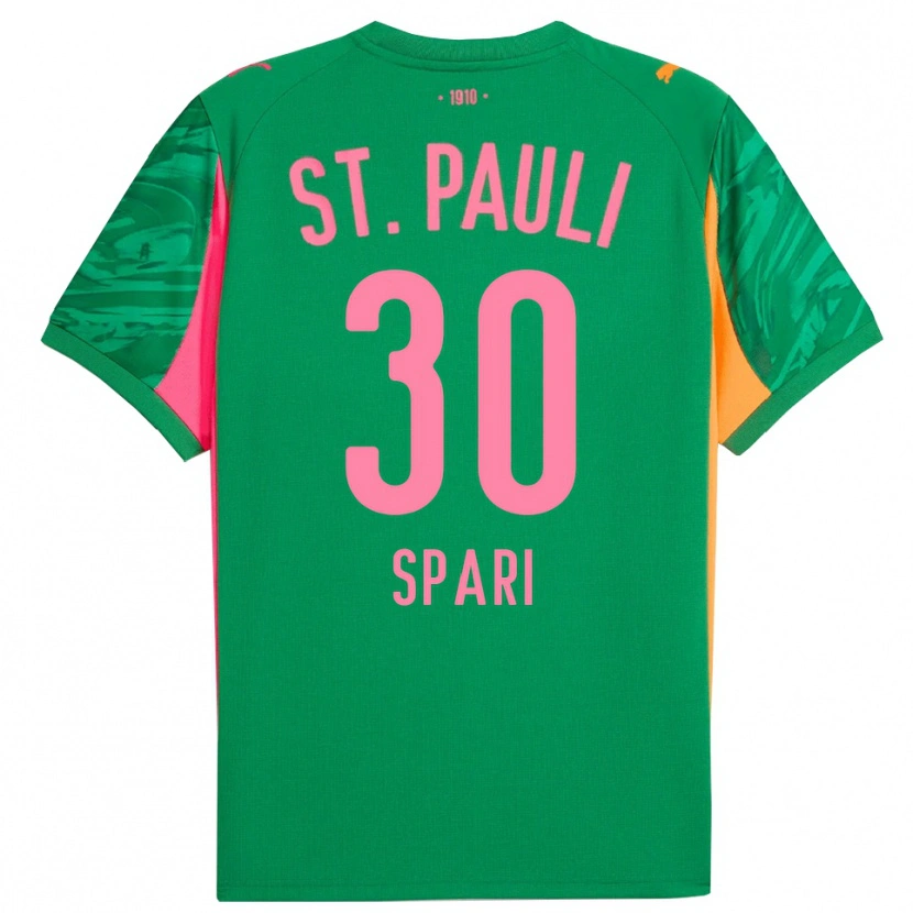 Danxen Niño Camiseta Simon Spari #30 Verde Naranja Rosa Portero Equipación 2025/26 La Camisa