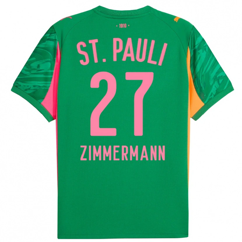 Danxen Niño Camiseta Tara Zimmermann #27 Verde Naranja Rosa Portero Equipación 2025/26 La Camisa