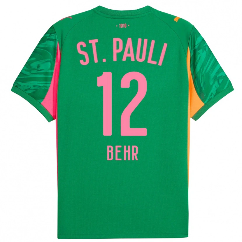Danxen Niño Camiseta Juri Behr #12 Verde Naranja Rosa Portero Equipación 2025/26 La Camisa