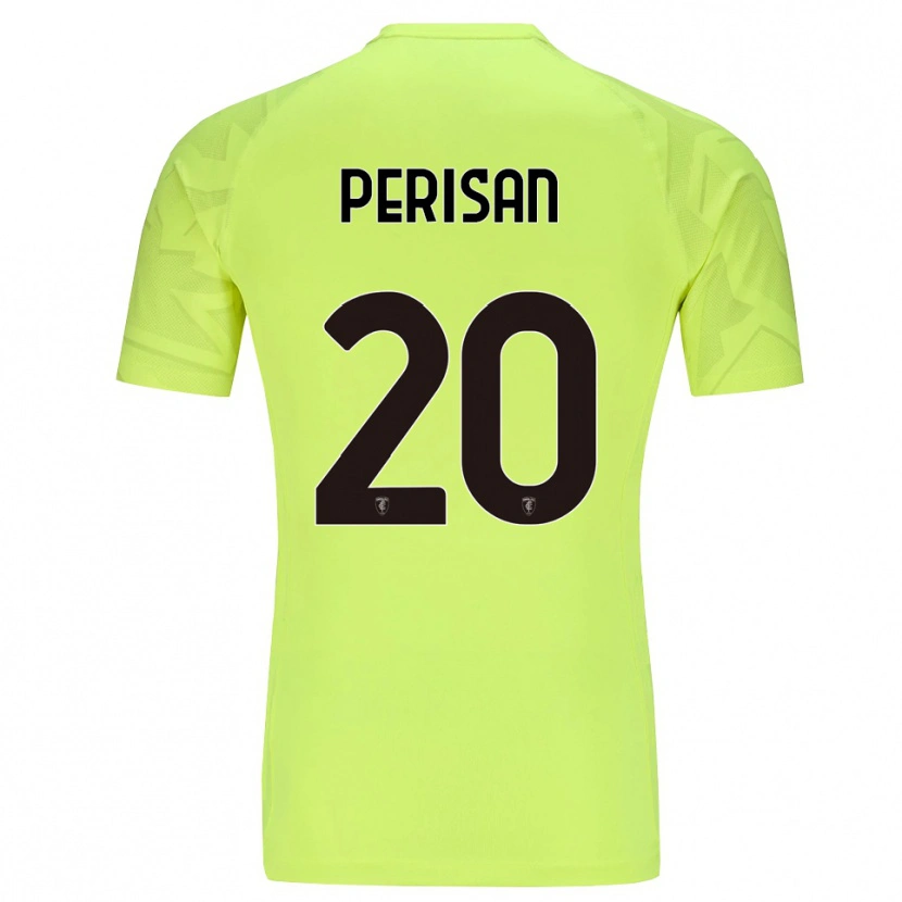 Danxen Niño Camiseta Samuele Perisan #20 Verde Fluorescente Portero Equipación 2025/26 La Camisa
