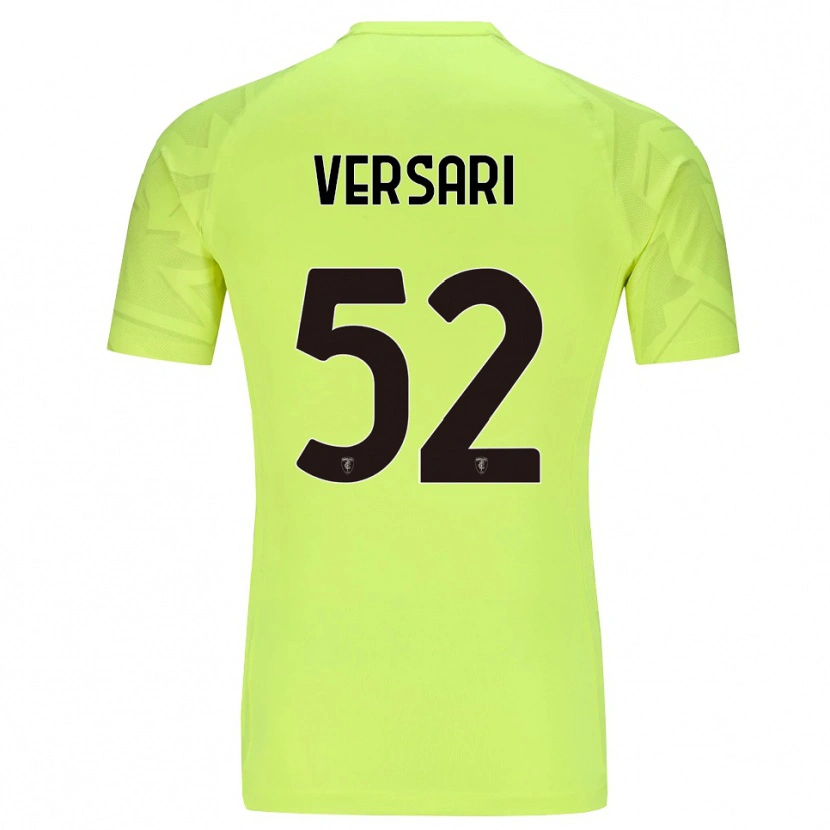 Danxen Niño Camiseta Francesco Versari #52 Verde Fluorescente Portero Equipación 2025/26 La Camisa