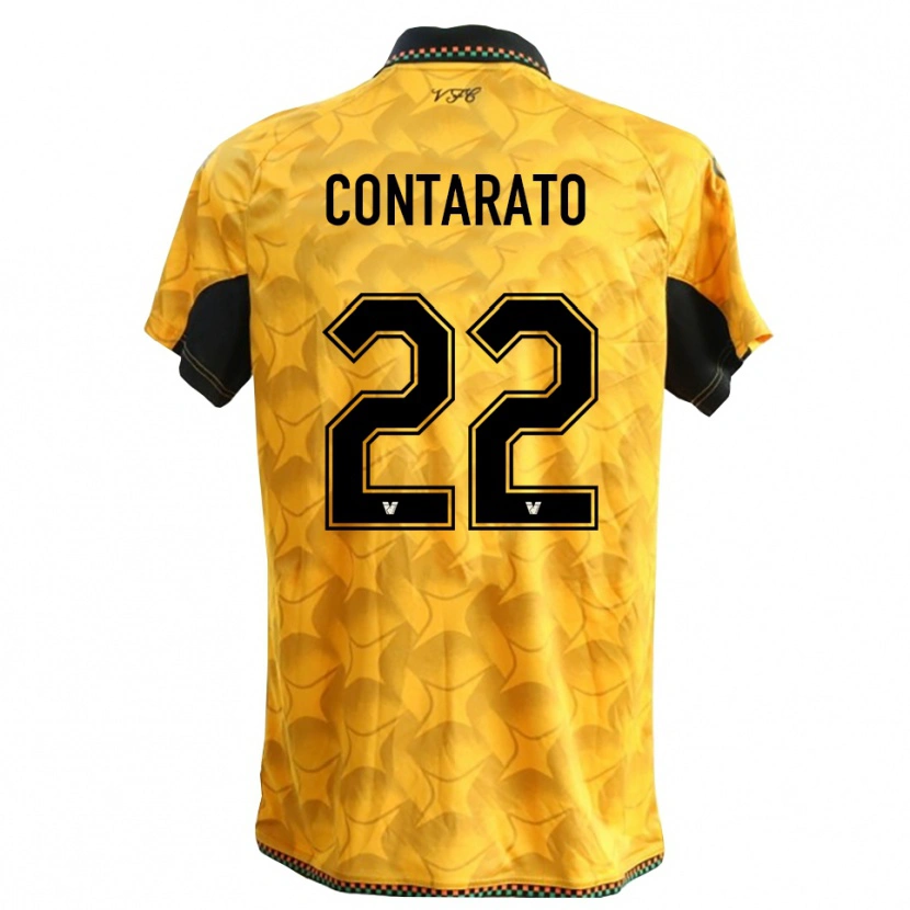 Danxen Niño Camiseta Ettore Contarato #22 Amarillo Negro Portero Equipación 2025/26 La Camisa