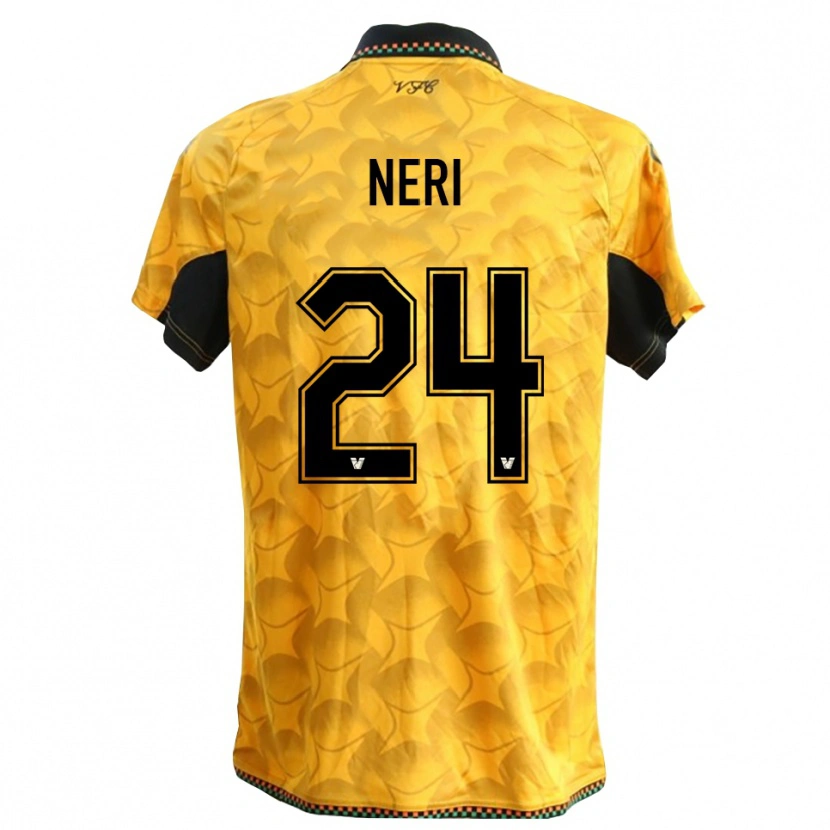 Danxen Niño Camiseta Filippo Neri #24 Amarillo Negro Portero Equipación 2025/26 La Camisa