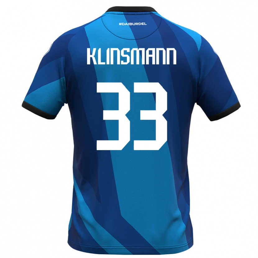 Danxen Niño Camiseta Jonathan Klinsmann #33 Azul Real Naranja Portero Equipación 2025/26 La Camisa