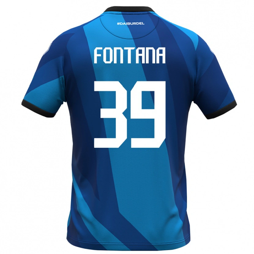 Danxen Niño Camiseta Niccolò Fontana #39 Azul Real Naranja Portero Equipación 2025/26 La Camisa