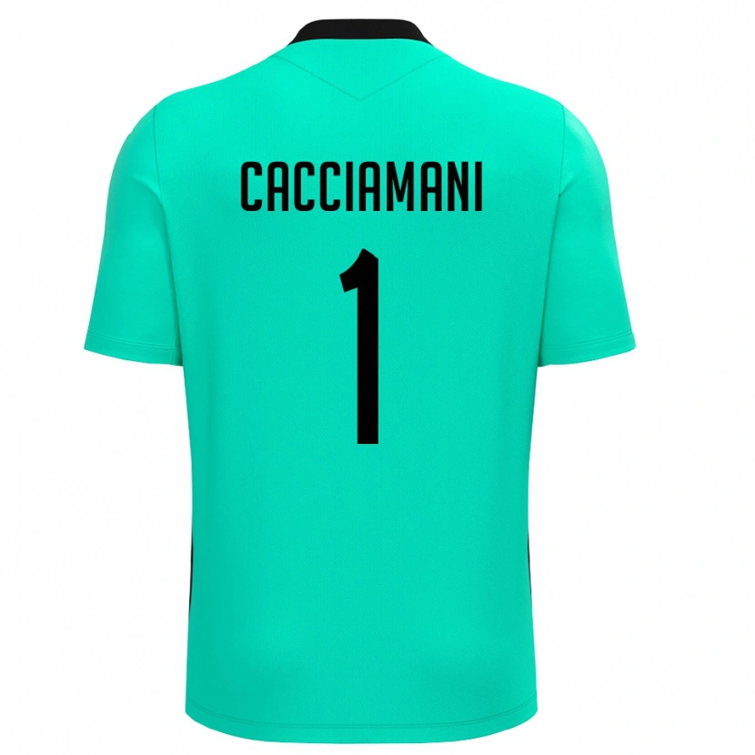 Danxen Niño Camiseta Niccolò Cacciamani #1 Turquesa Negro Portero Equipación 2025/26 La Camisa