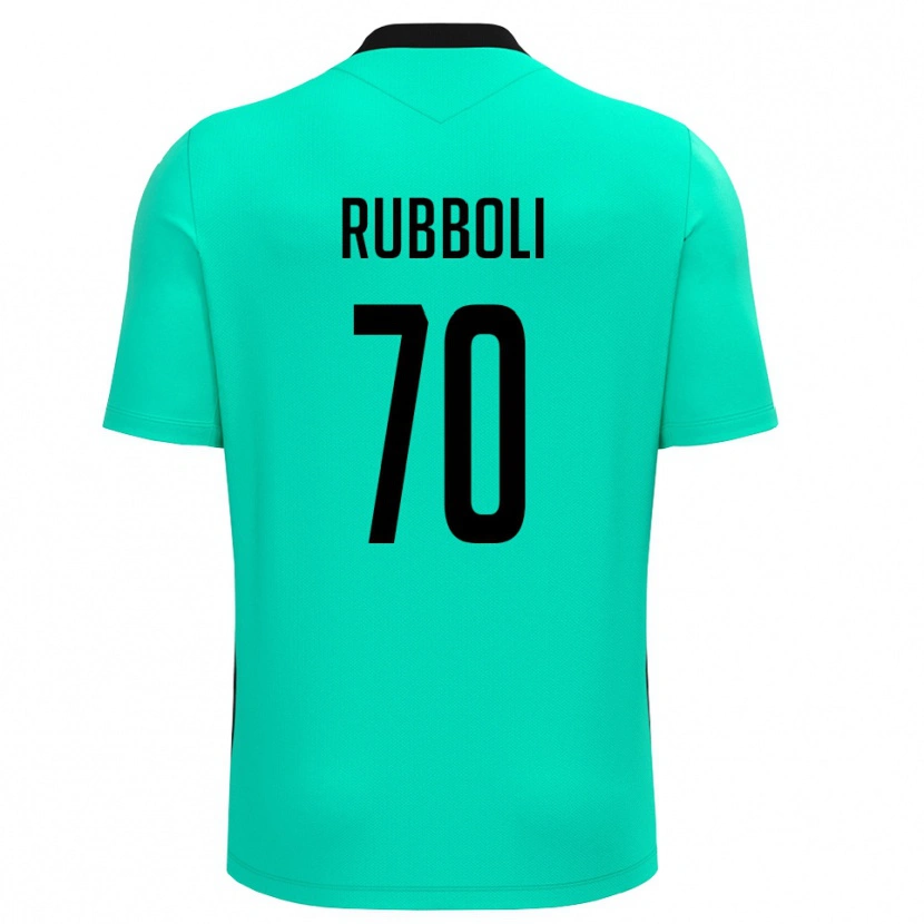 Danxen Niño Camiseta Lorenzo Rubboli #70 Turquesa Negro Portero Equipación 2025/26 La Camisa