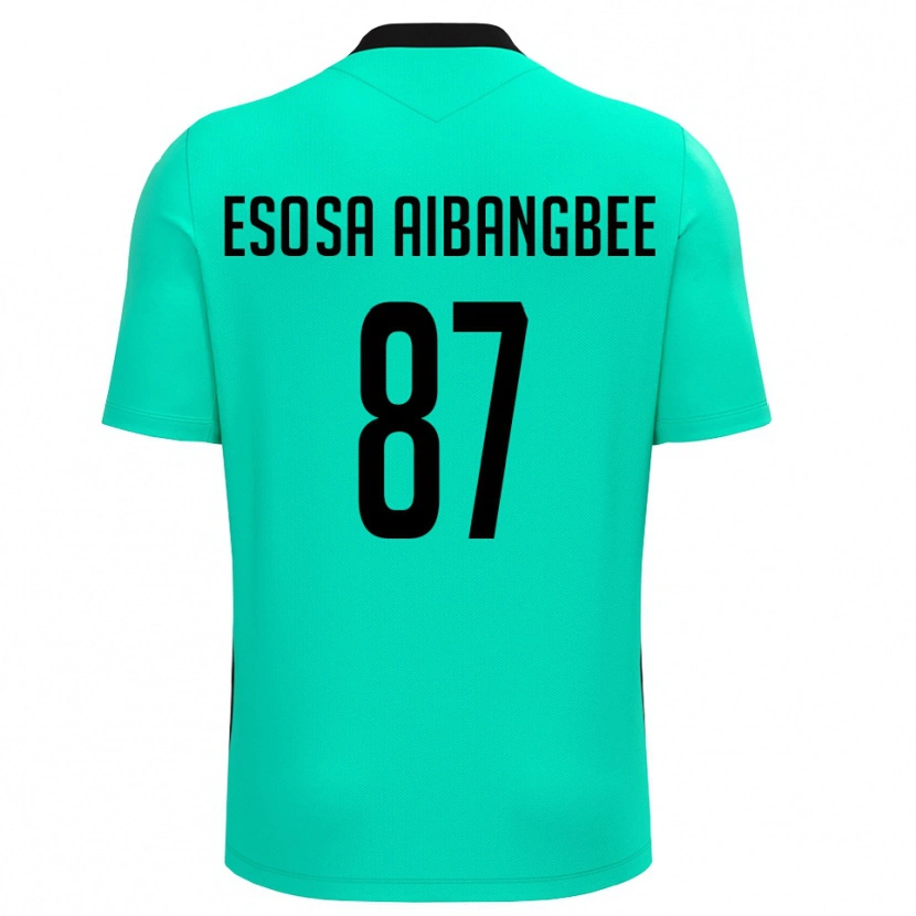 Danxen Niño Camiseta Simon Esosa Aibangbee #87 Turquesa Negro Portero Equipación 2025/26 La Camisa