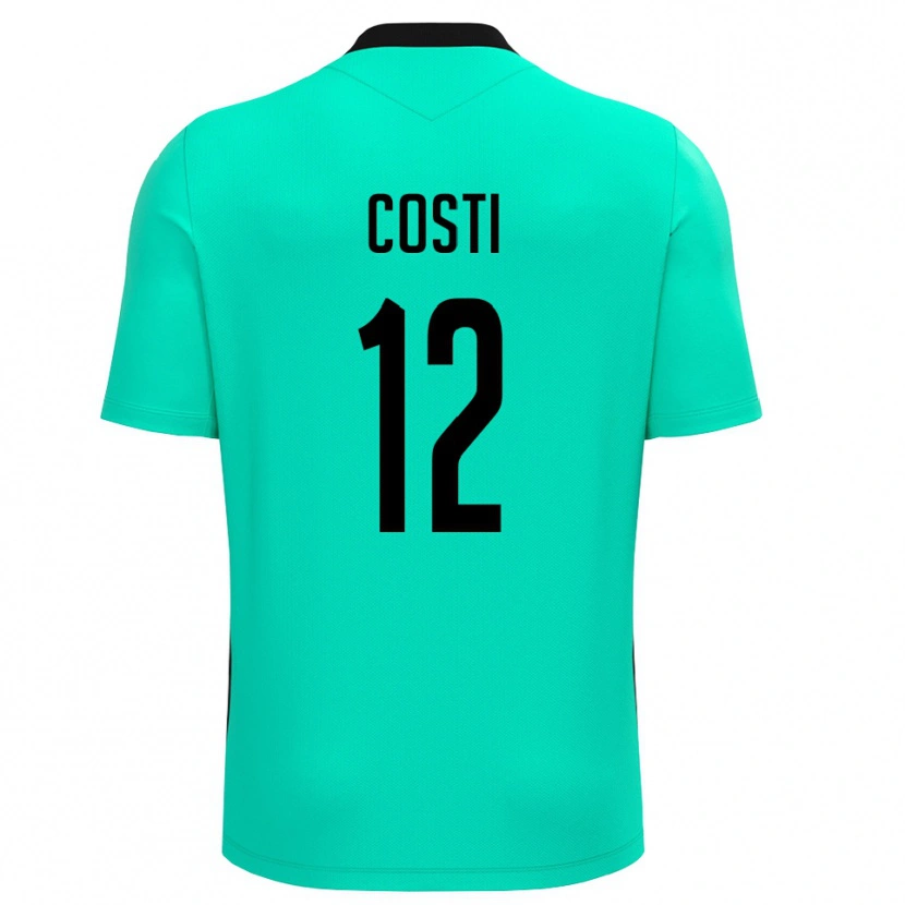 Danxen Niño Camiseta Filippo Costi #12 Turquesa Negro Portero Equipación 2025/26 La Camisa