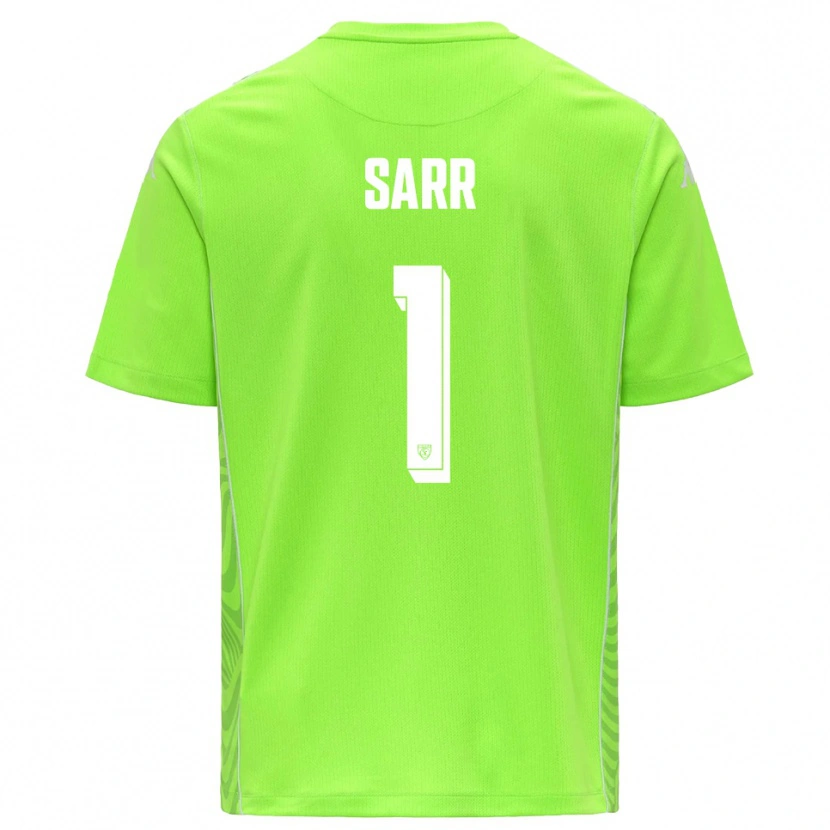 Danxen Niño Camiseta Mouhamadou Sarr #1 Verde Césped Blanco Portero Equipación 2025/26 La Camisa