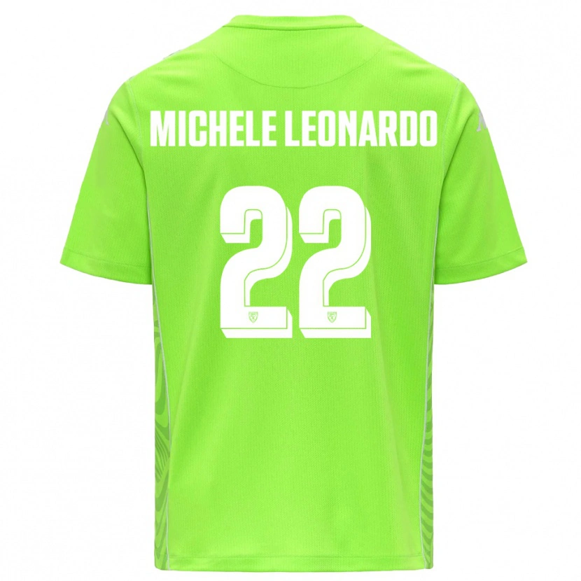 Danxen Niño Camiseta Matteo Michele Leonardo #22 Verde Césped Blanco Portero Equipación 2025/26 La Camisa