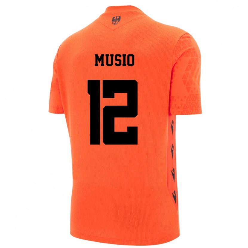 Danxen Niño Camiseta Luca Musio #12 Naranja Oscuro Negro Portero Equipación 2025/26 La Camisa