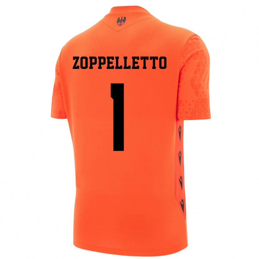 Danxen Niño Camiseta David Zoppelletto #1 Naranja Oscuro Negro Portero Equipación 2025/26 La Camisa