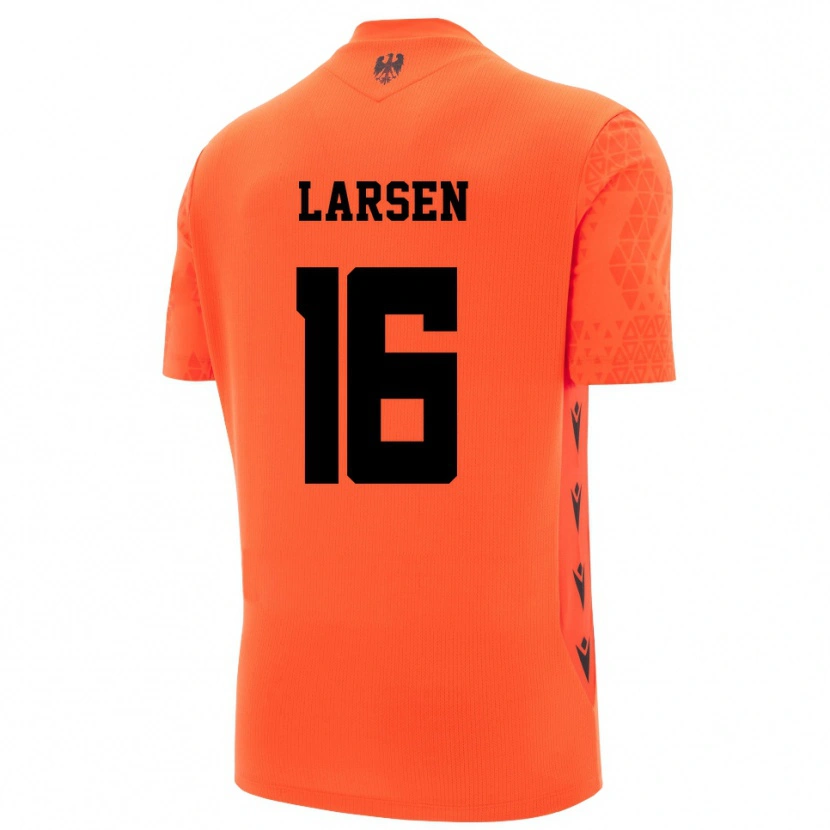 Danxen Niño Camiseta Kathrine Østergaard Larsen #16 Naranja Oscuro Negro Portero Equipación 2025/26 La Camisa