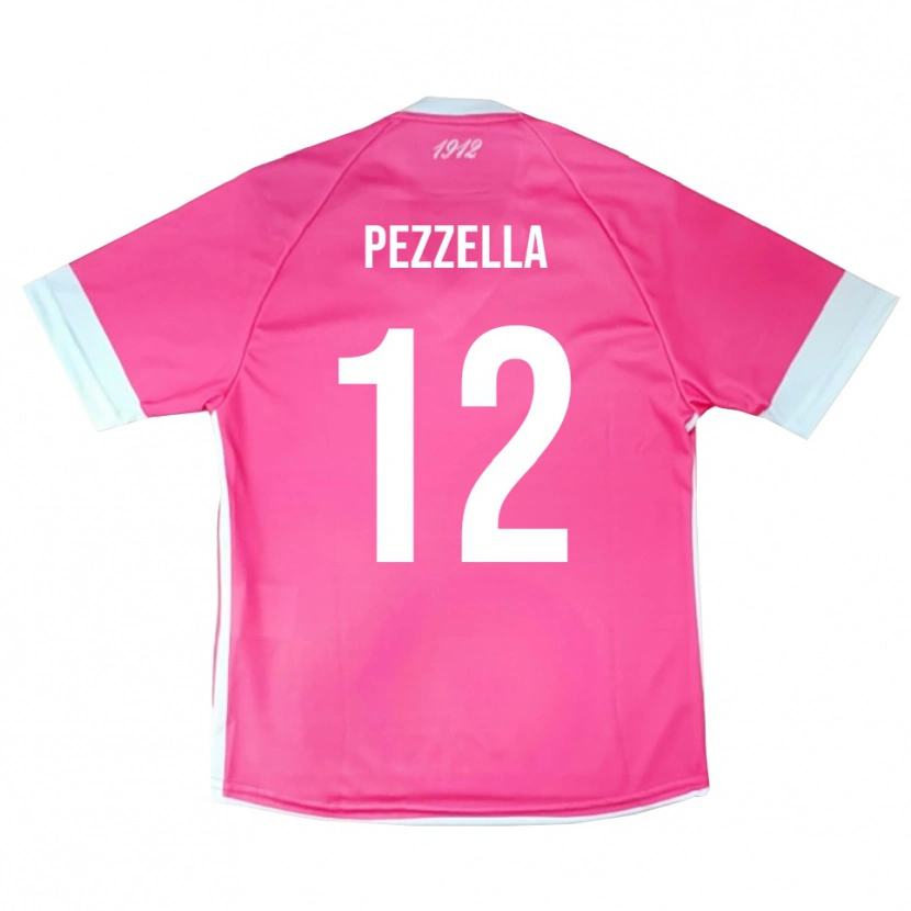 Danxen Niño Camiseta Giuseppe Pezzella #12 Rosa Intenso Blanco Portero Equipación 2025/26 La Camisa
