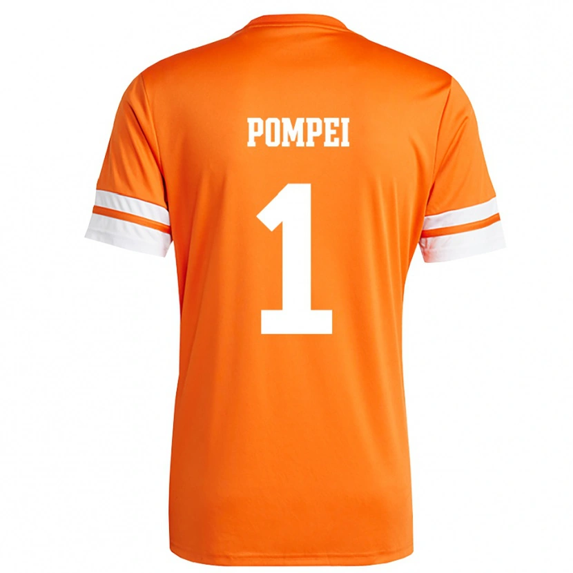 Danxen Niño Camiseta Thomas Pompei #1 Naranja Blanco Portero Equipación 2025/26 La Camisa