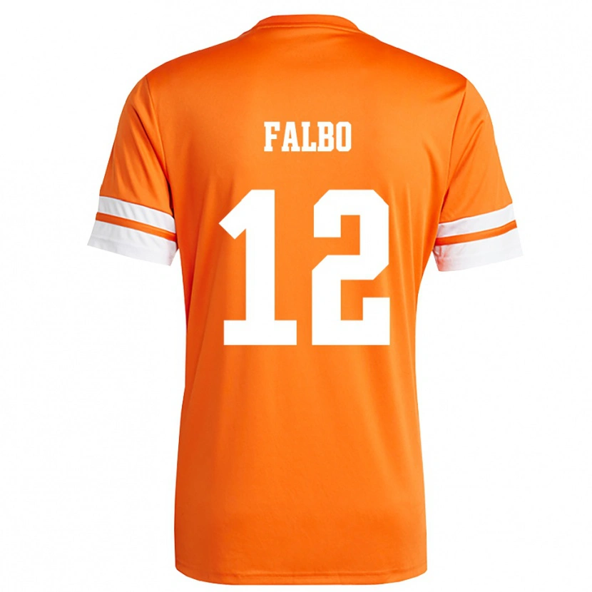 Danxen Niño Camiseta Francesco Falbo #12 Naranja Blanco Portero Equipación 2025/26 La Camisa