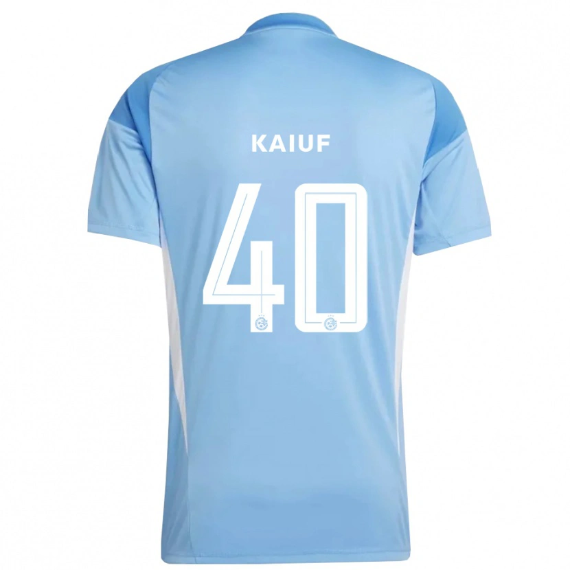 Danxen Niño Camiseta Sharif Kaiuf #40 Azul Claro Blanco Portero Equipación 2025/26 La Camisa