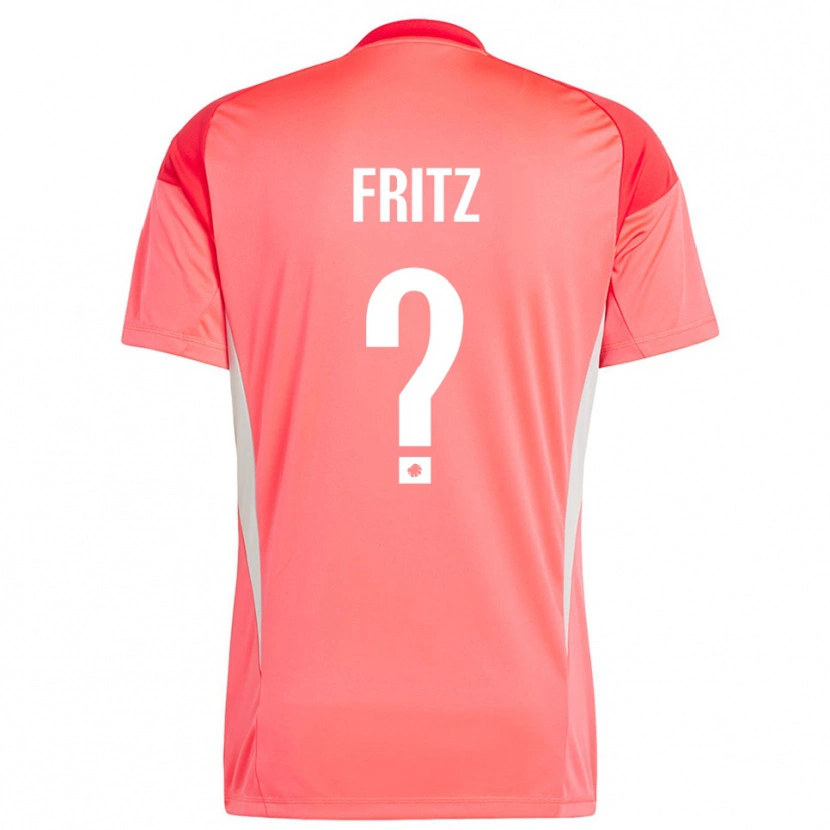 Danxen Niño Camiseta Gustav Fritz #0 Rojo Blanco Portero Equipación 2025/26 La Camisa