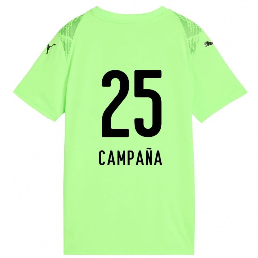 Danxen Niño Camiseta Martín Campaña #25 Verde Pálido Negro Portero Equipación 2025/26 La Camisa