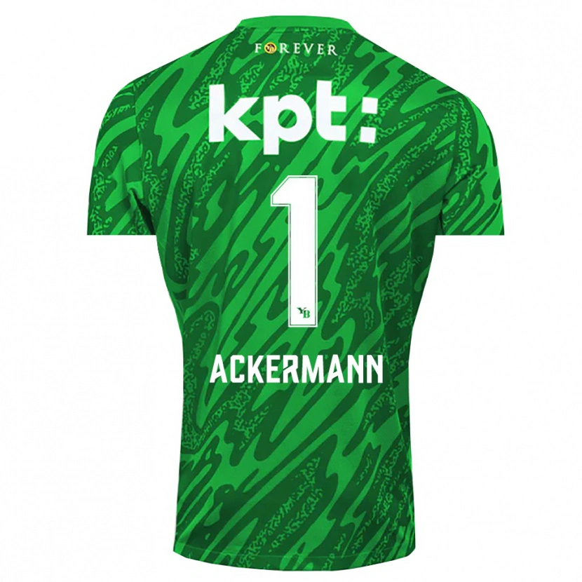 Danxen Niño Camiseta Jara Ackermann #1 Verde Blanco Portero Equipación 2025/26 La Camisa
