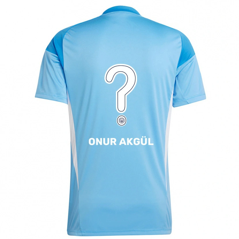 Danxen Niño Camiseta Rüzgar Onur Akgül #0 Azul Real Blanco Portero Equipación 2025/26 La Camisa