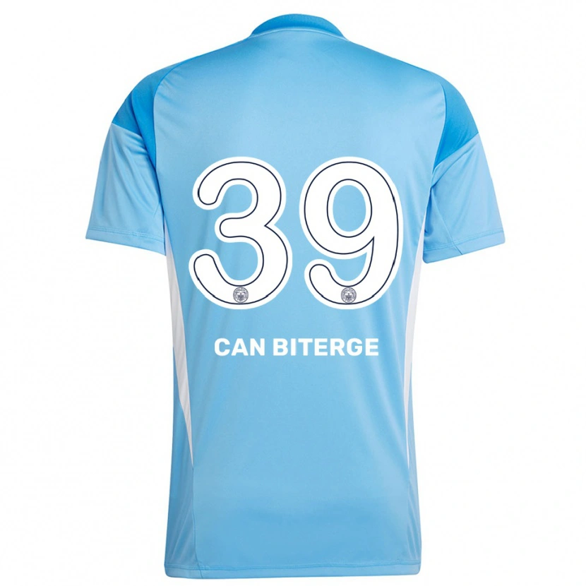 Danxen Niño Camiseta Engin Can Biterge #39 Azul Real Blanco Portero Equipación 2025/26 La Camisa