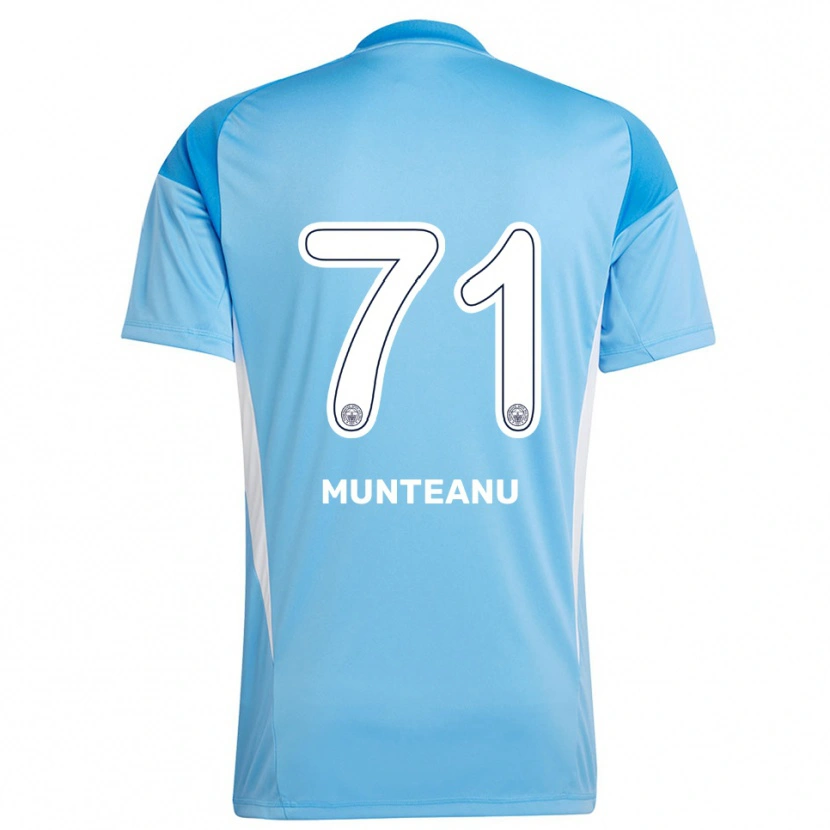 Danxen Niño Camiseta Natalia Munteanu #71 Azul Real Blanco Portero Equipación 2025/26 La Camisa