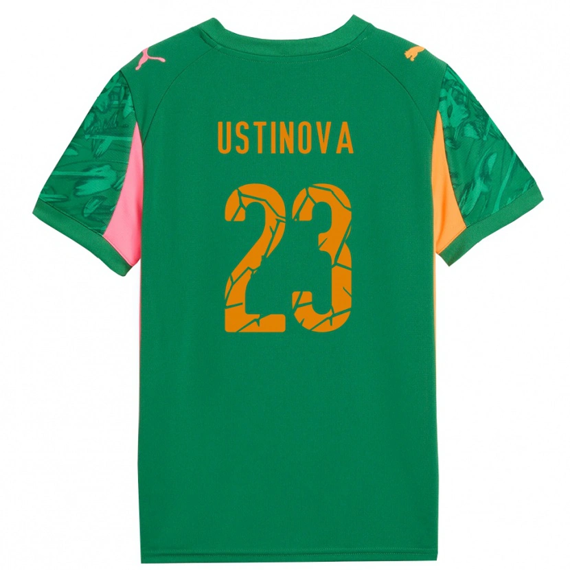 Danxen Niño Camiseta Liudmyla Ustinova #23 Verde Naranja Rosa Portero Equipación 2025/26 La Camisa