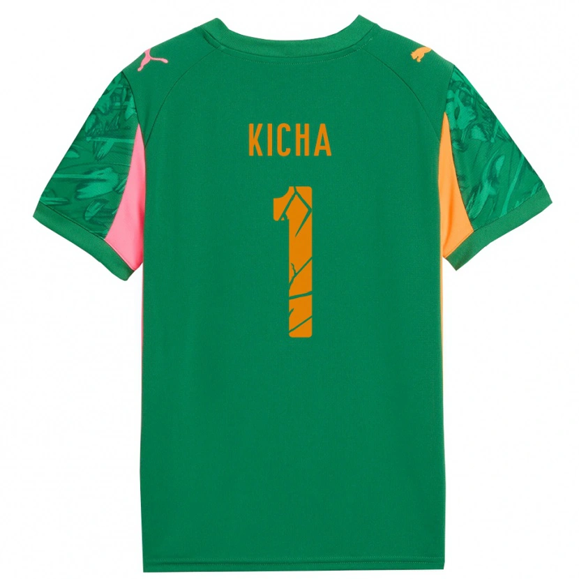 Danxen Niño Camiseta Tymofiy Kicha #1 Verde Naranja Rosa Portero Equipación 2025/26 La Camisa