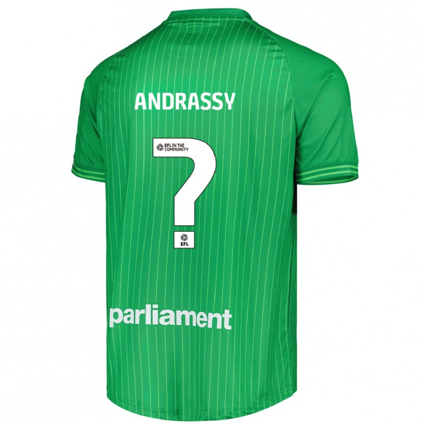 Danxen Niño Camiseta Oliver Andrassy #0 Verde Lima Portero Equipación 2025/26 La Camisa